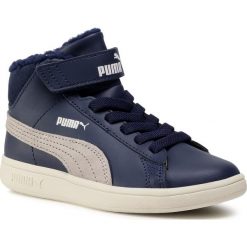 Sneakersy PUMA - Smash v2 Mid L Fur V PS 366896 06 Peacoat/Grey Fiolet. Niebieskie trampki chłopięce Puma, bez wzorów, ze skóry, na rzepy. Za 249,99 zł.