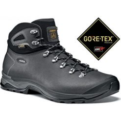 Asolo Thyrus GV MM dark graphite/black 42. Szare buty trekkingowe męskie ASOLO, ze skóry, bez zapięcia, wspinaczkowe, gore-tex. W wyprzedaży za 599,00 zł.