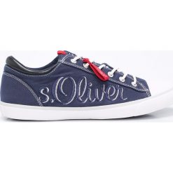 S. Oliver - Tenisówki. Niebieskie trampki męskie S.Oliver, bez wzorów, z materiału, bez zapięcia. W wyprzedaży za 129,90 zł.