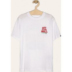 Vans - T-shirt dziecięcy 129-173 cm. Białe t-shirty chłopięce Vans, z nadrukiem, z bawełny, bez rękawów. Za 99,90 zł.