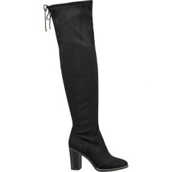 Kozaki za kolano Catwalk czarne. Czarne kozaki damskie Catwalk, z materiału, za kolano, bez obcasa, na obcasie, na zamek. Za 179,90 zł.