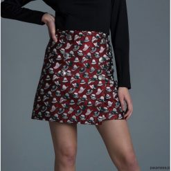 Spódnica mini bordowa. Czerwone spódniczki damskie Pakamera, bez wzorów, mini. Za 599,00 zł.