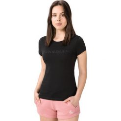Calvin Klein Koszulka Czarny. Czarne koszulki damskie Calvin Klein, xs, z nadrukiem, z bawełny, bez kołnierzyka. Za 152,95 zł.