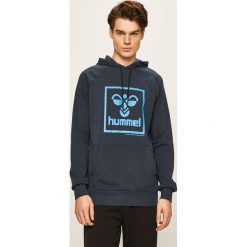 Hummel - Bluza. Niebieskie bluzy męskie Hummel, s, z nadrukiem, z bawełny, z kapturem, bez rękawów, z kapturem. Za 169,90 zł.