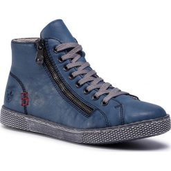 Sneakersy RIEKER - Z1221-14 Blau. Niebieskie półbuty damskie Rieker, ze skóry ekologicznej. Za 279,00 zł.