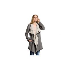 Swetry rozpinane / Kardigany Moe M357 Dzianinowy blezer oversize z opadającym kołnierzem. Szare kardigany damskie marki Moe, s, z dzianiny. Za 149,00 zł.
