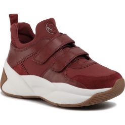 Sneakersy MICHAEL MICHAEL KORS - Keeley Trainer 43F9KEFS1D Brandy. Czerwone półbuty damskie MICHAEL Michael Kors, z zamszu. W wyprzedaży za 489,00 zł.