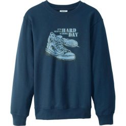 Bluza z nadrukiem bonprix ciemnoniebieski z nadrukiem. Niebieskie bluzy chłopięce bonprix, z nadrukiem, bez rękawów, bez kaptura. Za 37,99 zł.