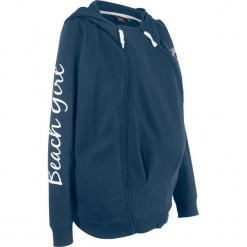 Bluza rozpinana ciążowa z wstawką niemowlęcą na nosidełko bonprix ciemnoniebieski. Niebieskie bluzy niemowlęce bonprix. Za 79,99 zł.