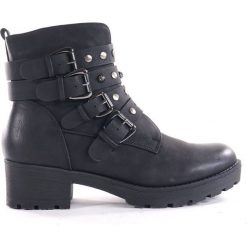 BOTKI DAMSKIE TS 071Z07A CZA. Botki damskie T. Sokolski, ze skóry, bez obcasa, na platformie, bez zapięcia. Za 129,00 zł.