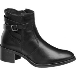 Botki damskie 5th Avenue czarne. Czarne botki damskie 5th Avenue, ze skóry, bez obcasa, na zamek. Za 199,90 zł.