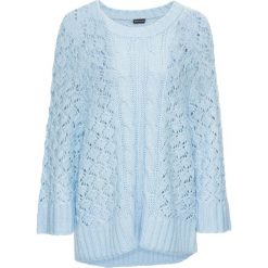Swetry oversize damskie: Sweter dzianinowy „oversize” bonprix jasnoniebieski
