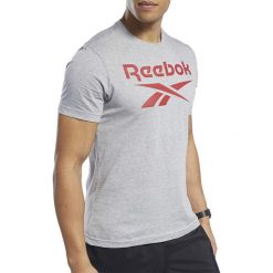 REEBOK GRAPHIC SERIES STACKED TEE > FP9153. Koszulki męskie Reebok, xl, bez wzorów, z bawełny, klasyczne, bez kołnierzyka, z krótkim rękawem, krótkie. Za 89,99 zł.