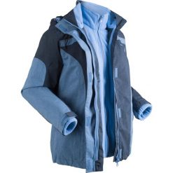 Kurtka funkcyjna outdoorowa 3 w 1 bonprix ciemnoniebiesko-niebieski melanż. Niebieskie kurtki damskie marki bonprix, s, bez wzorów, z polaru, bez kaptura. Za 119,99 zł.