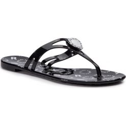 Japonki KARL LAGERFELD - KL80084 Black Rubber. Czarne klapki damskie KARL LAGERFELD, bez wzorów, z tworzywa sztucznego, bez obcasa, na obcasie. W wyprzedaży za 219,00 zł.