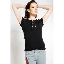 Bluzki damskie: Czarna Bluzka Ploted Case