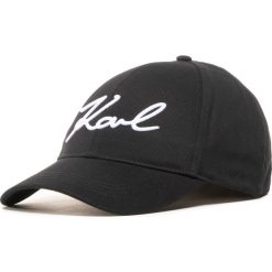 Czapka z daszkiem KARL LAGERFELD - 205W3405 Black 999. Czarne czapki damskie KARL LAGERFELD, bez wzorów, z bawełny. Za 289,00 zł.
