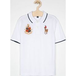 Polo Ralph Lauren - Polo dziecięce 134-176 cm. Białe t-shirty chłopięce Polo Ralph Lauren, z aplikacjami, z bawełny, z krótkim rękawem. W wyprzedaży za 199,90 zł.
