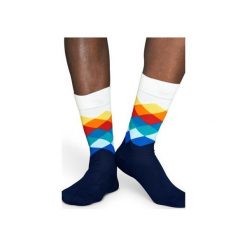 Skarpetki Happy Socks - Faded Diamond (FD01-105). Czerwone skarpetki damskie marki Happy Socks, z bawełny. Za 34,90 zł.