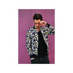 Bluzy damskie: BLUZA BUTTON BOMBER BLOUSE FLOWER UNISEX KWIATY KWIATKI