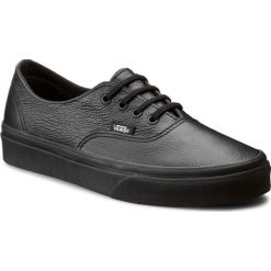 Tenisówki VANS - Authentic Decon VN00018CGKM (Premium Leather) Black/Black. Czarne półbuty damskie Vans, bez wzorów, ze skóry, bez zapięcia. Za 299,00 zł.
