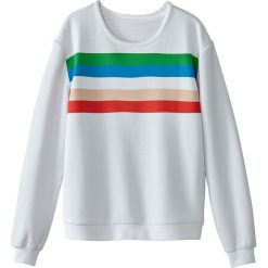 Bluza w paski. Szare długie bluzy damskie marki La Redoute Collections, s, w paski, z bawełny, z długim rękawem. Za 126,38 zł.