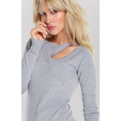 Szary Sweter Jamie. Szare swetry damskie other, s, bez wzorów, z dzianiny, casualowe, z długim rękawem, długie, bez kaptura. Za 69,99 zł.