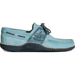 Buty TBS GLOBEK. Niebieskie mokasyny męskie TBS, ze skóry, klasyczne. W wyprzedaży za 474,00 zł.
