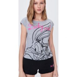 Dwuczęściowa piżama Looney Tunes - Jasny szary. Szare piżamy damskie Sinsay, s, bez wzorów, bez rękawów. Za 49,99 zł.