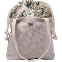 Torebka worek "DUOBAG" materiałowa, kolor kremowy bloom. Białe torebki worki damskie me&BAGS, w kwiaty, z tkaniny, duże, bez dodatków. Za 219,00 zł.