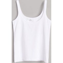 Gładki top z bawełny organicznej - Biały. Białe topy damskie Reserved, s, bez wzorów, z bawełny, bez kołnierzyka. Za 19,99 zł.