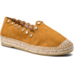 Espadryle KANNA - 19KV9009 Ante Cuero. Pomarańczowe espadryle damskie Kanna, bez wzorów, ze skóry, bez obcasa. W wyprzedaży za 229,00 zł.