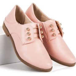 Creepersy damskie: Eleganckie wsuwane półbuty ANESIA PARIS różowe