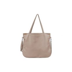 Pacco bag beżowa torebka z dodakowym długim paskiem. Brązowe torebki klasyczne damskie marki Hairoo, w paski, na ramię. Za 190,00 zł.