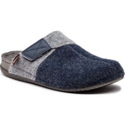 Kapcie MANITU - 220267 Marine/Grau 5. Niebieskie kapcie męskie marki Manitu, ze skóry. Za 119,00 zł.