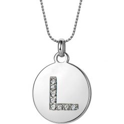 Naszyjniki damskie: Naszyjnik „Letter ‚L’ Medallion” z zawieszką – dł. 43 cm