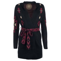 Desigual Sweter Damski Mali L, Czarny. Czarne swetry damskie Desigual, l, bez wzorów, z materiału, z długim rękawem, długie, bez kaptura. W wyprzedaży za 503,00 zł.