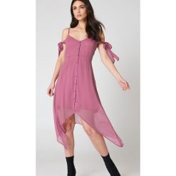 Sukienki: NA-KD Boho Sukienka midi z wiązaniem – Purple