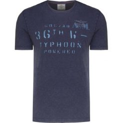 T-shirt AERONAUTICA MILITARE. Niebieskie t-shirty męskie Aeronautica Militare, z nadrukiem, z bawełny, militarne, z okrągłym kołnierzem. Za 300,00 zł.