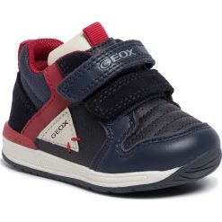 Sneakersy GEOX - B Rishon B.C B940RC 085ME C4244 Navy/Dk Red. Niebieskie trampki chłopięce Geox, bez wzorów, ze skóry, na rzepy. Za 259,00 zł.