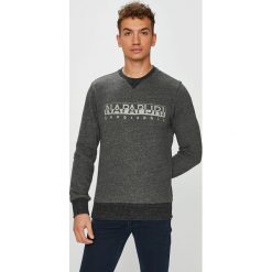 Napapijri - Bluza. Szare bluzy męskie Napapijri, xl, z nadrukiem, z bawełny, z okrągłym kołnierzem, bez rękawów, z kapturem. W wyprzedaży za 269,90 zł.