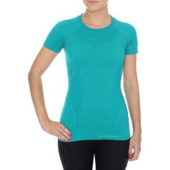 Bluzki sportowe damskie: Brubeck Koszulka damska z krótkim rękawem Active Wool turkusowa r. L (SS11700)