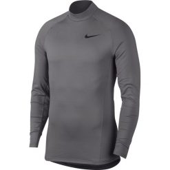 Koszulka Nike Pro Therma Long Sleeve Mock Top M Szara. Szare koszulki męskie termoaktywne Nike, m, bez wzorów, z tkaniny, z golfem, z długim rękawem, długie, na golfa. Za 89,99 zł.