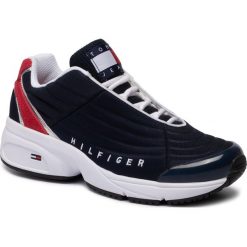 Sneakersy TOMMY JEANS - Heritage Tommy Jeans Sneaker EN0EN00662 Rwb 0K6. Niebieskie półbuty damskie Tommy Jeans, z jeansu. W wyprzedaży za 429,00 zł.