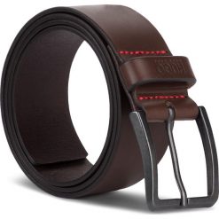 Pasek Męski HUGO - Gionio 50385358 202. Pomarańczowe paski męskie HUGO, w paski, ze skóry. Za 219,00 zł.