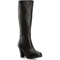 Buty damskie. Kozaki damskie Wittchen, na zimę, ze skóry, eleganckie, bez obcasa, bez zapięcia. W wyprzedaży za 299,90 zł.