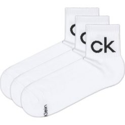 Calvin Klein 3-pack Skarpetki Biały. Białe skarpetki męskie Calvin Klein, bez wzorów, z elastanu. Za 71,95 zł.
