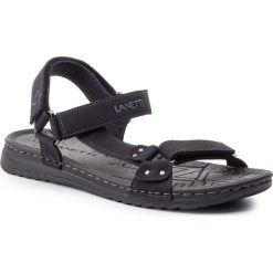 Sandały LANETTI - MS17016-1 Black. Czarne klapki męskie Lanetti, z materiału. Za 79,99 zł.