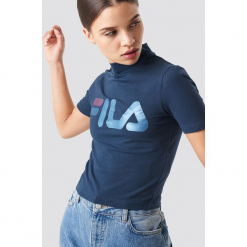 FILA T-shirt Every Turtle - Blue. Niebieskie t-shirty damskie marki Fila, bez wzorów, z golfem. Za 141,95 zł.