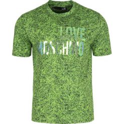 T-shirt Love Moschino. Zielone t-shirty męskie Love Moschino, m, bez wzorów, z włoskim kołnierzykiem. Za 659,00 zł.
